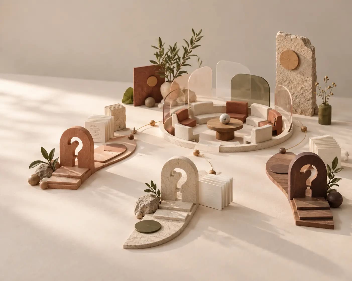 Atelier sculptural de questions, repères et chemins de connaissance ENJOY